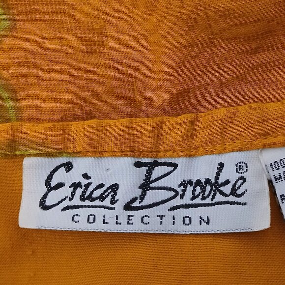 Erica Brooke Vintage Midi Wrap Skirt XS Bohemian Gold Leaf 100% Cotton - Picture 9 of 10